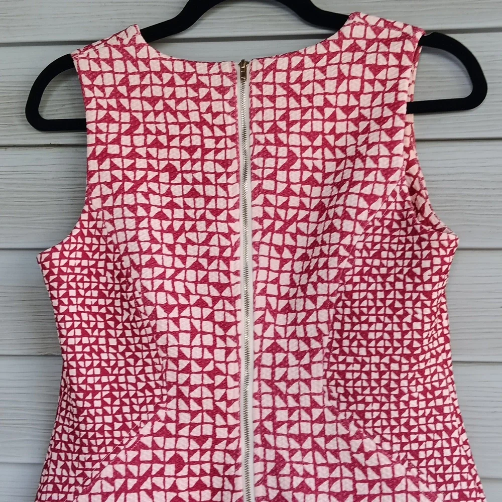 Tabitha Anthoropologie Red, White, Geometric A-line Dress - Picture 4 of 6
